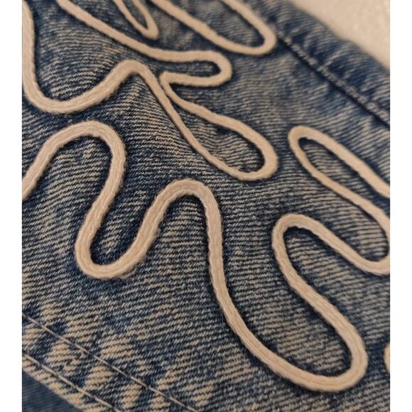 Vintage 80s Denim Jean Jacket Coat Women's S Western Yoke Stonewashed Snaps - Picture 8 of 16